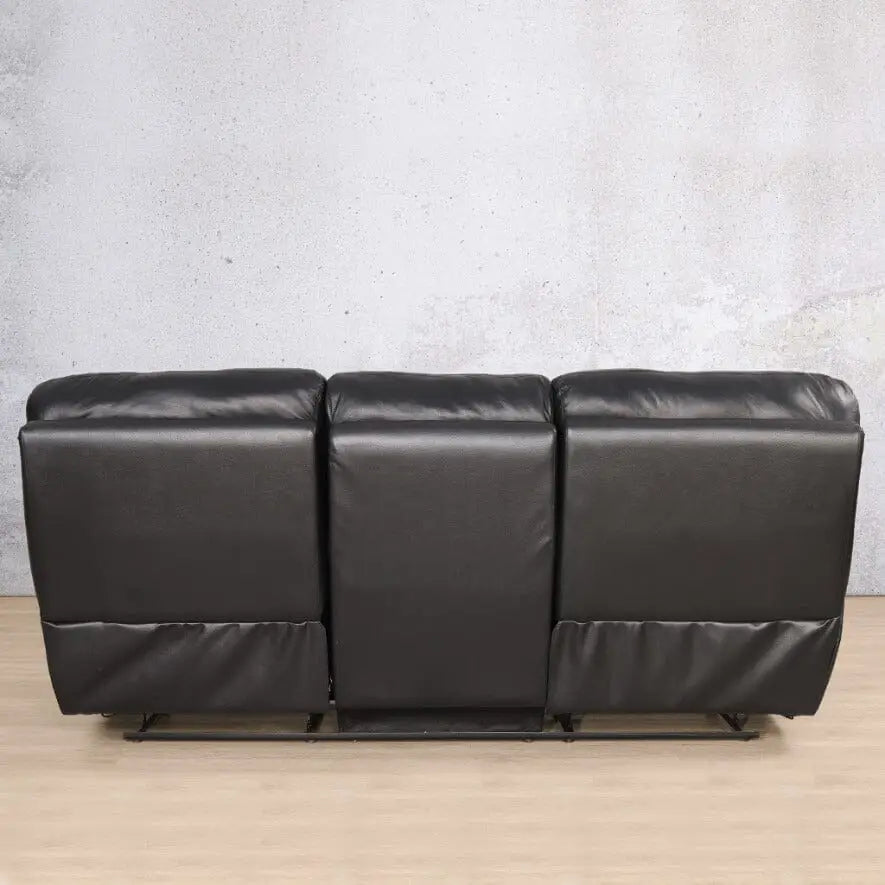 Delta 3 Seater Leather Recliner - Leather Recliner luxe black