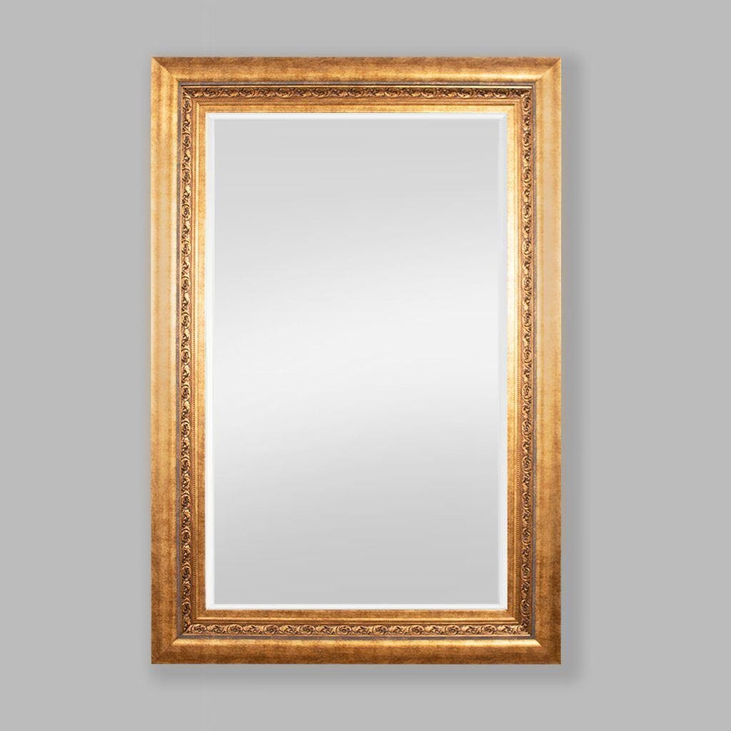 Elizabeth Gold Bevelled Rectangle Wall Mirror - 1250 x 1850 Mirror Leather Gallery 1250 x 1850