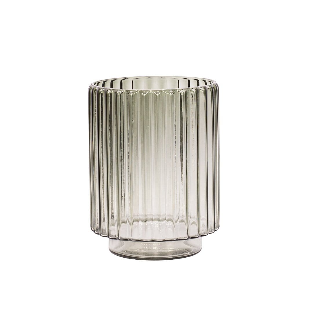 Ellis Ribbed Vase Vase Leather Gallery