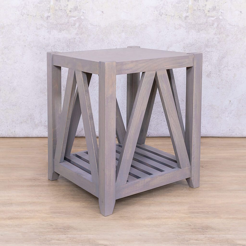 Fairview Antique Grey Side Table Side Table Leather Gallery