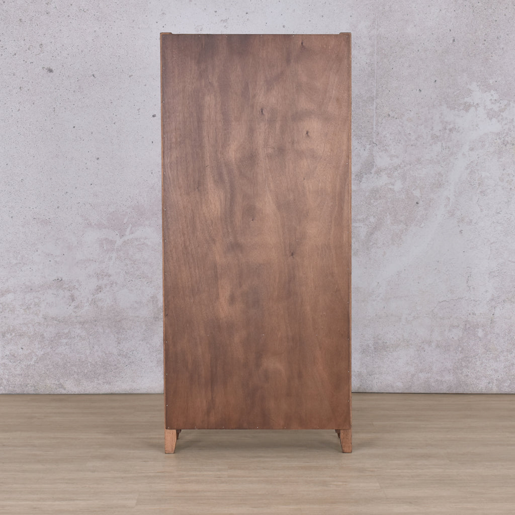 Fairview Bookcase - Antique Dark Oak Cabinet Leather Gallery
