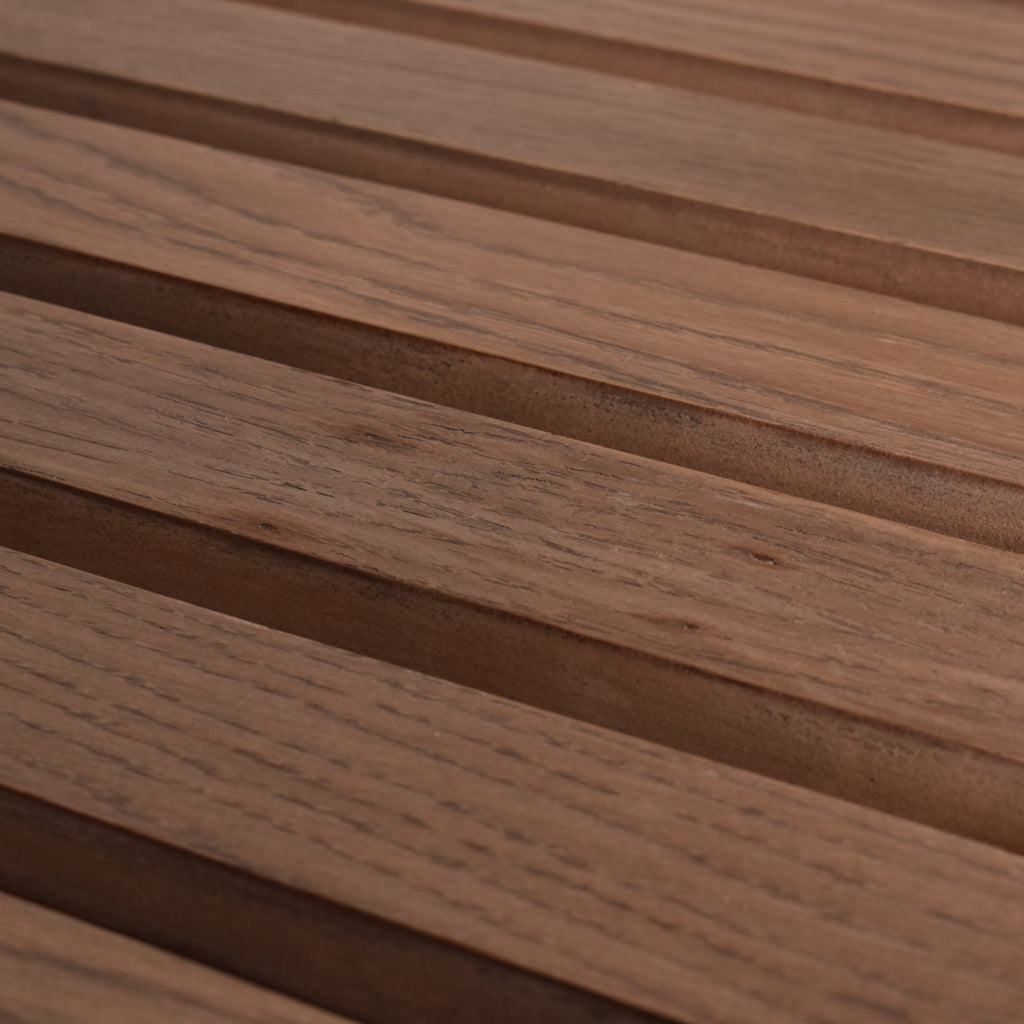 Close up view of the slatted bottom shelf of the Fairview Server - Antique Natural Oak Servers | Server Tables | server tables for sale | Shop Servers And Hall Tables | Hallway Table | hall tables for sale | Furniture Shop | Leather Gallery Furniture Store