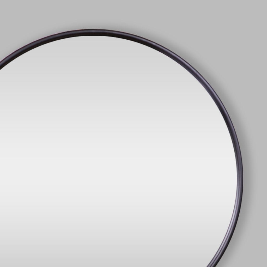 Fallon Black Round Wall Mirror Mirror Leather Gallery