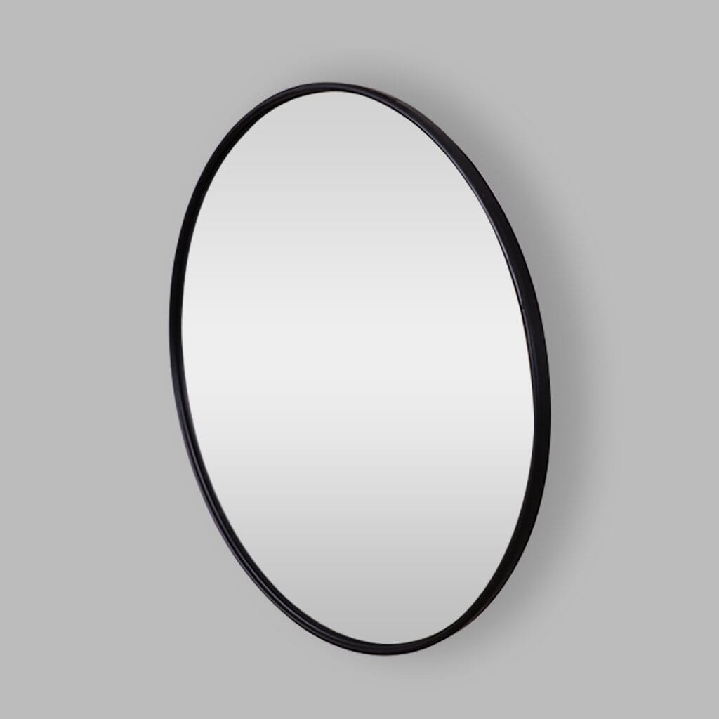 Fallon Black Round Wall Mirror Mirror Leather Gallery