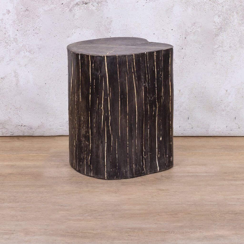 Faux Antique Brown Tree Trunk Side Table Side Table Leather Gallery