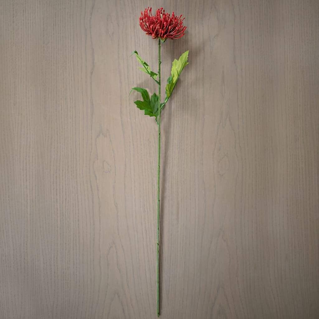 Faux Deep Red Pincushion Protea Decor Leather Gallery