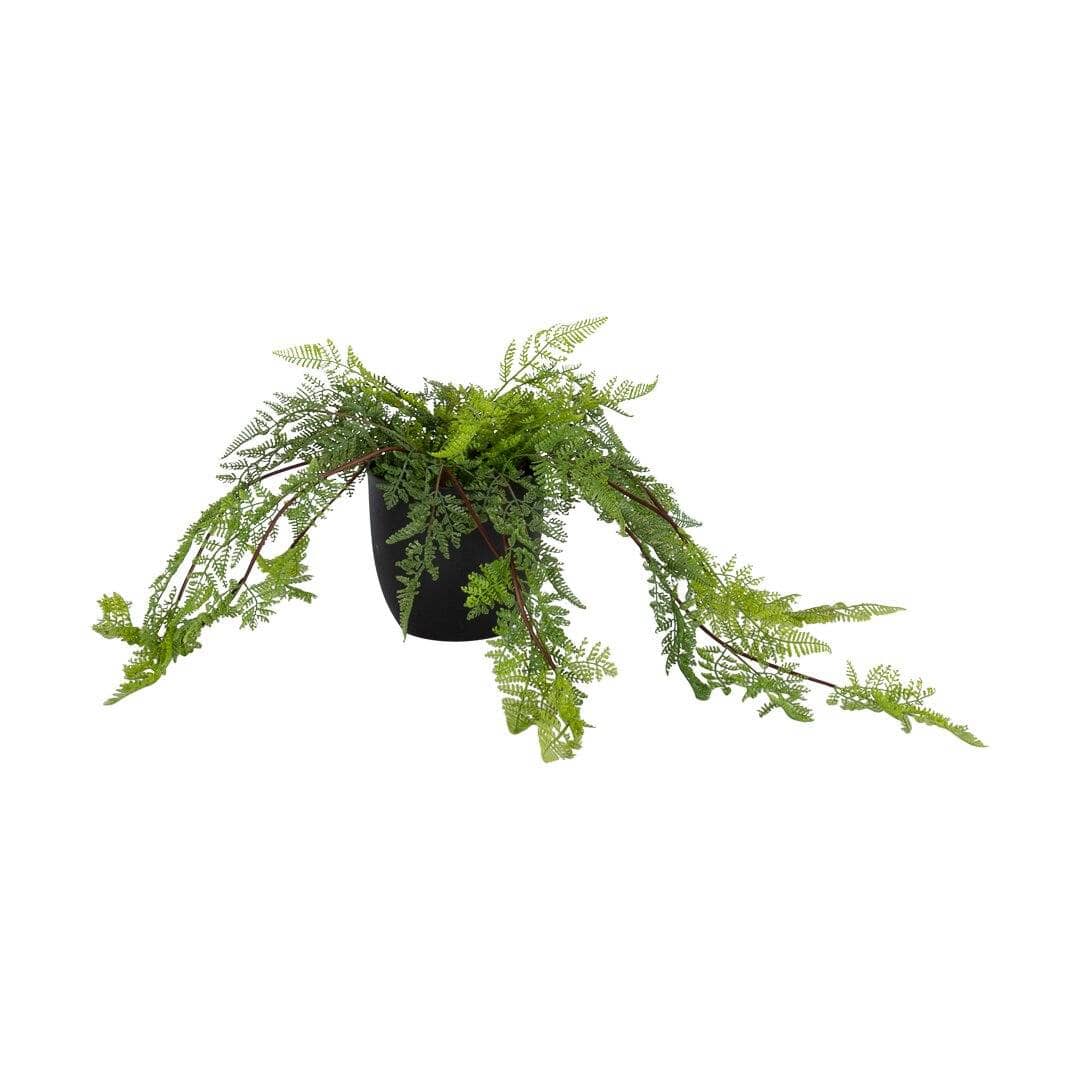 Faux Fern Lace Plant Decor Leather Gallery Green POT - 30.48cm
