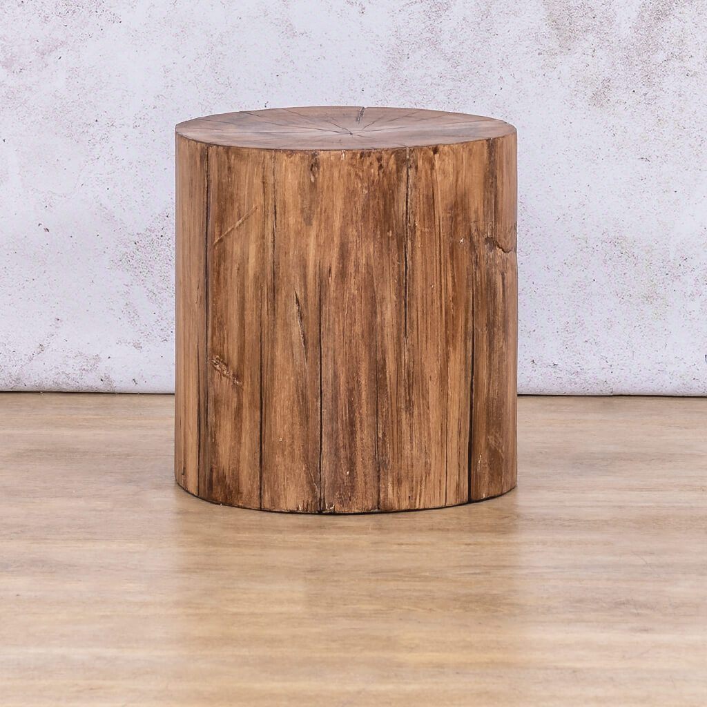 Faux Natural Tree Trunk Side Table Side Table Leather Gallery Trunk Natural
