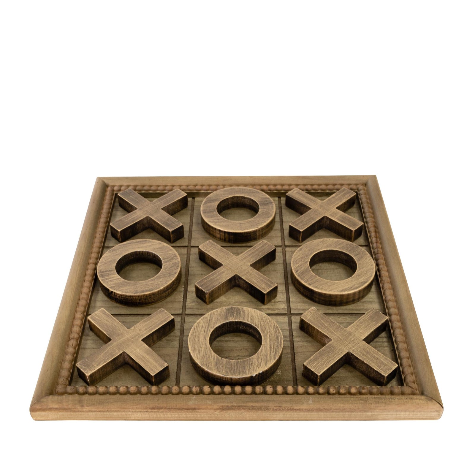 Fir Wooden Tac-Toe Game Set | Leather Gallery Decor
