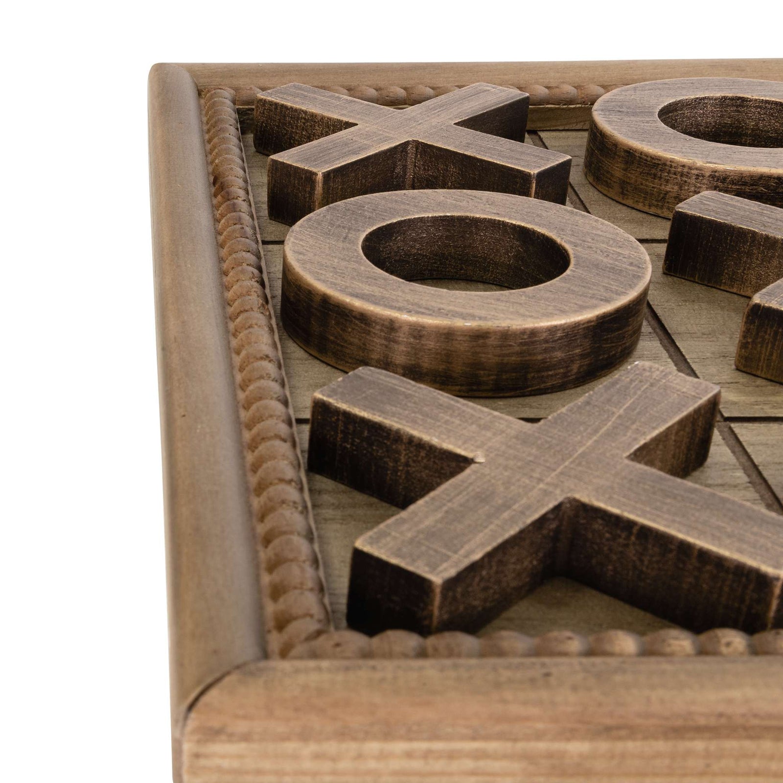 Fir Wooden Tac-Toe Game Set | Leather Gallery Decor