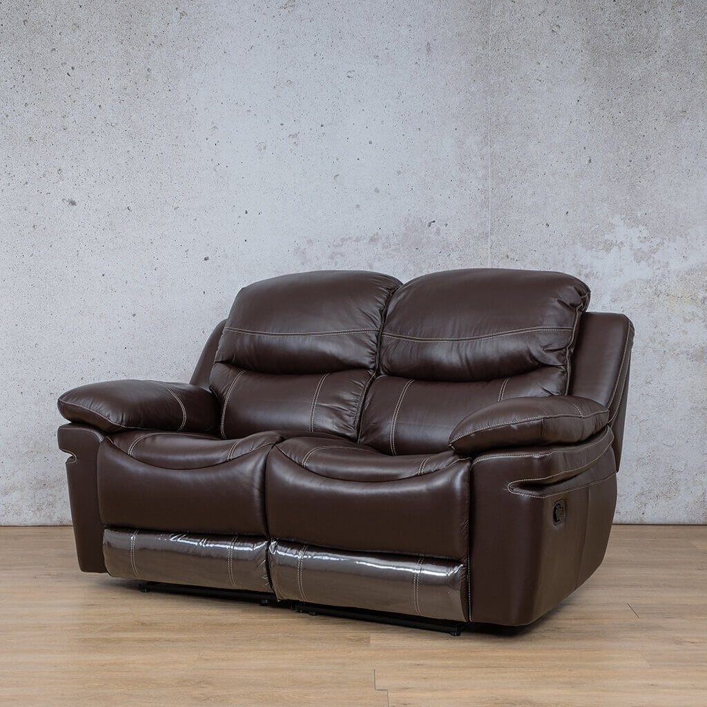 Geneva 2 Seater Leather Recliner Leather Recliner Leather Gallery choc