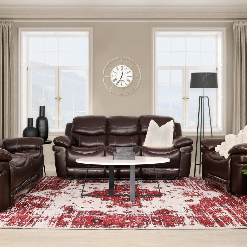 Geneva 3+2+1 Leather Recliner Suite Leather Recliner Leather Gallery Choc