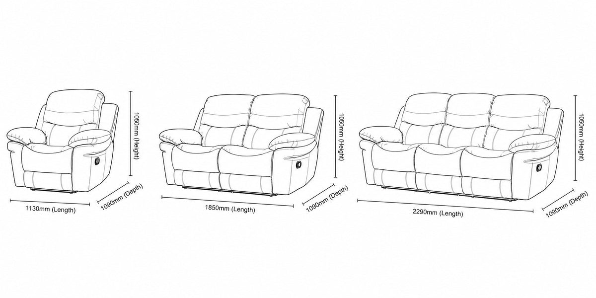 Geneva 3+2+1 Leather Recliner Suite