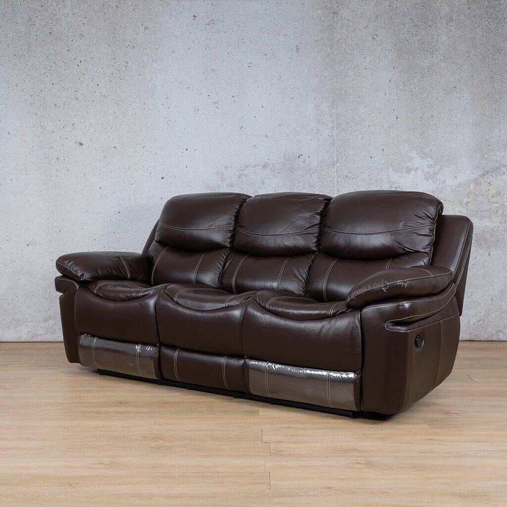 Geneva 3 Seater Leather Recliner Leather Recliner Leather Gallery Choc