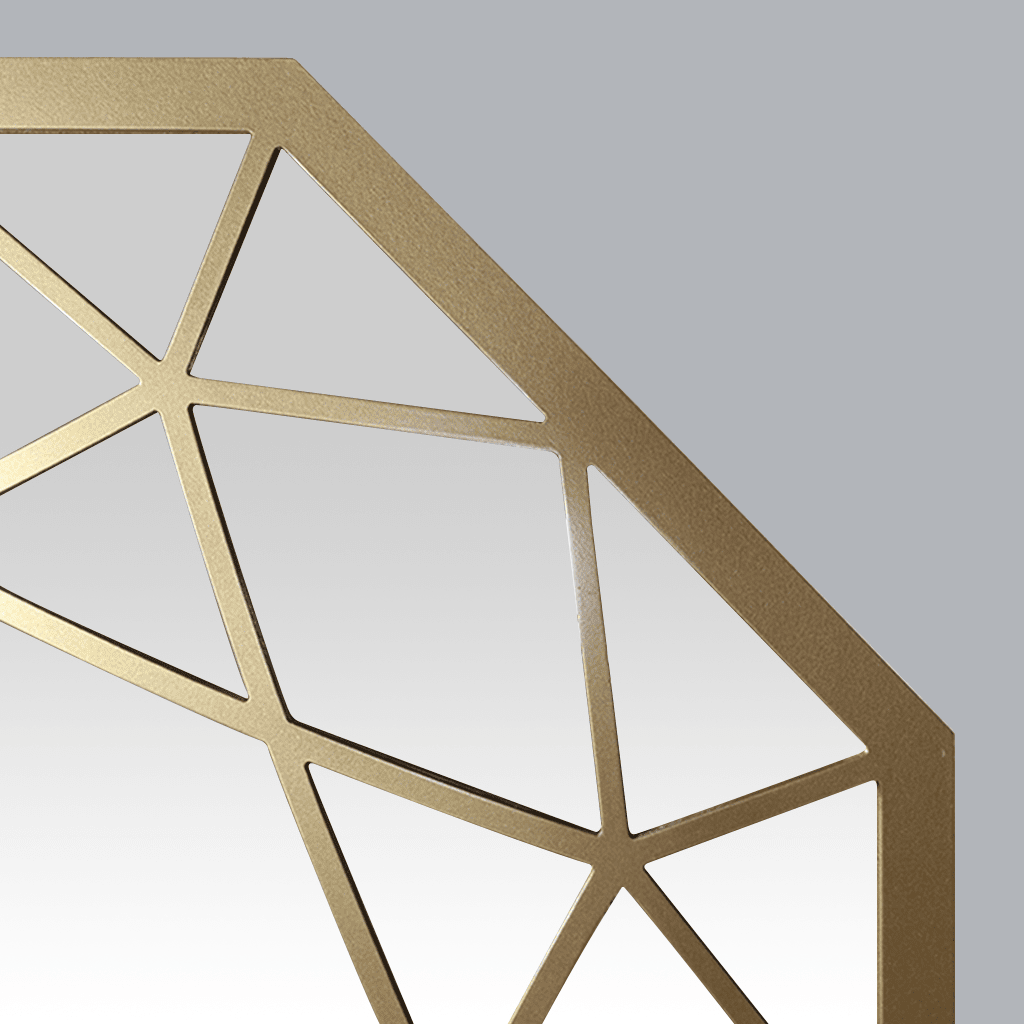 Geoid Mirror - Gold Mirror Leather Gallery