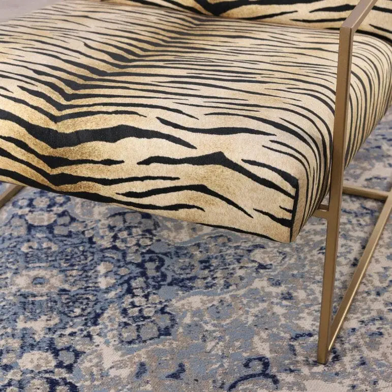 Gilmore Modern Occasional Chair - Safari Zebra - Fabric Armchair