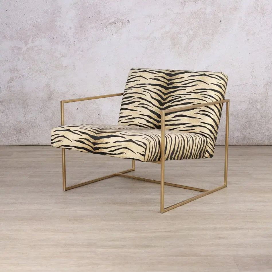 Gilmore Modern Occasional Chair - Safari Zebra - Fabric Armchair
