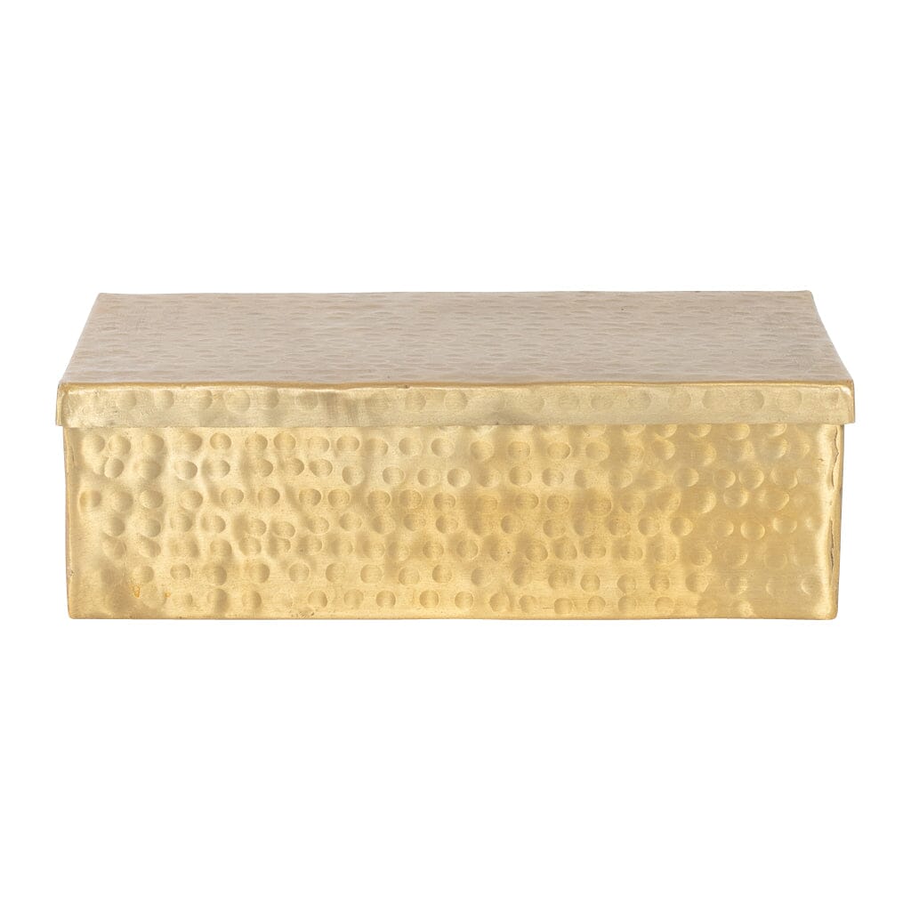 Golden Thea Hammered Box - Large File Box Leather Gallery
