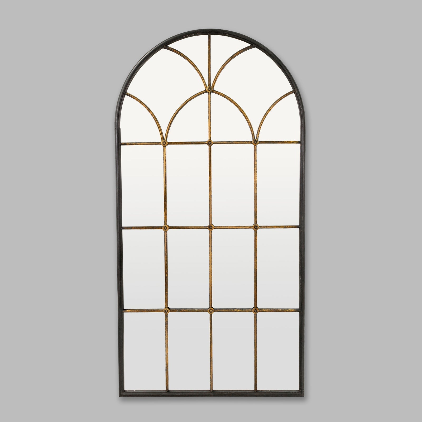 Hardley Black-and Gold Mirror | Leather Gallery