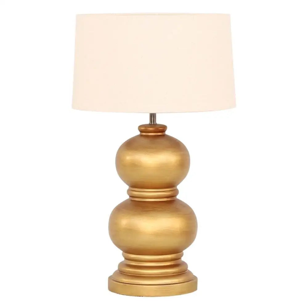 Harvey Resin Lamp Gold + Temple Mist Shade - Desk Lamp