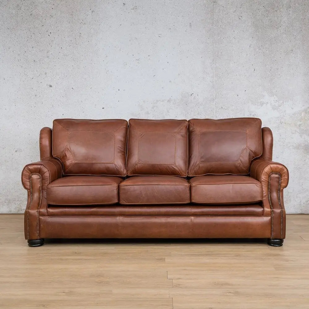 Highpoint 3 Leather Sofa Suite - Odingo Bark - Leather Sofa