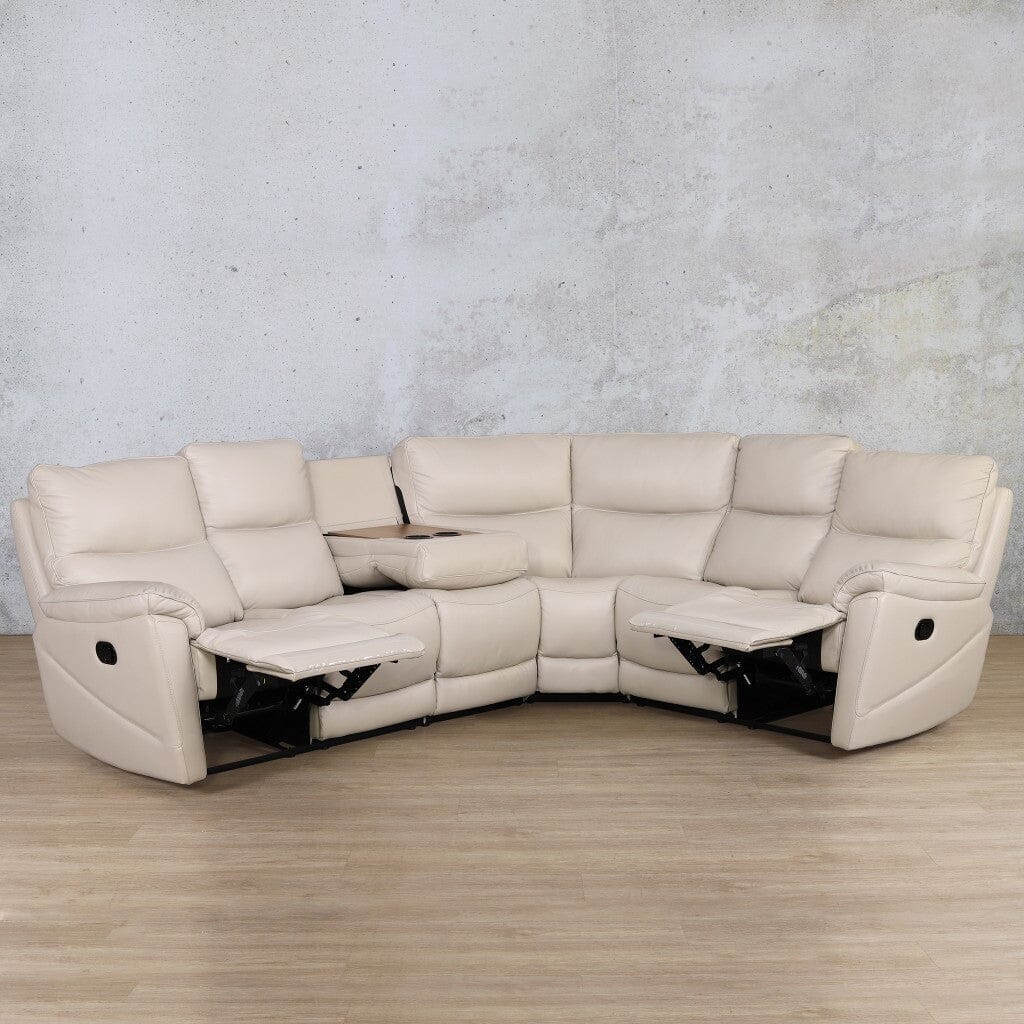 Hilton Leather Corner Sofa - Leather Sectional Beige