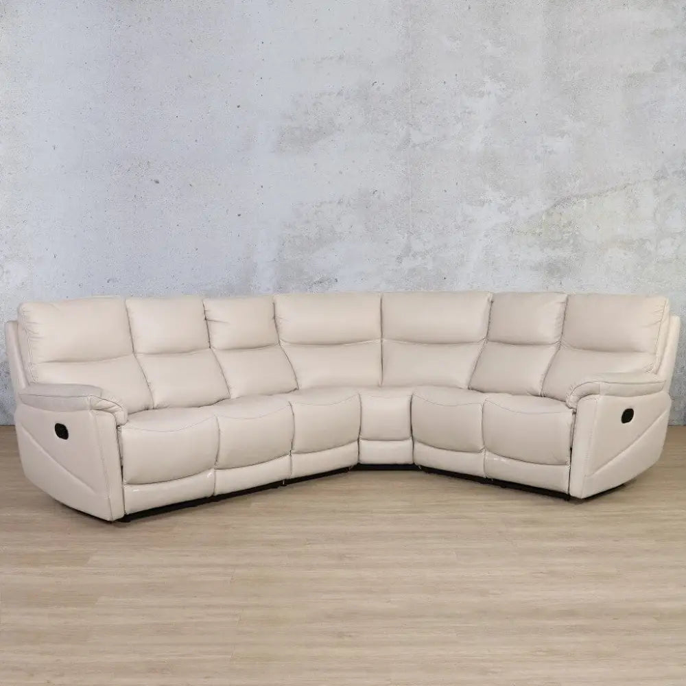 Hilton Leather Corner Sofa - Available on Special Order Plan Only - Beige - Leather Sectional