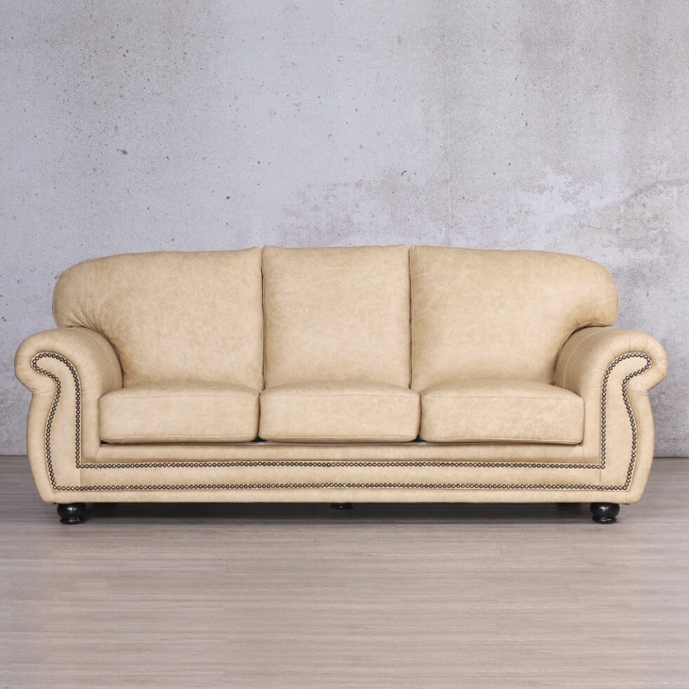 Isilo 3 + 2 + 1 Leather Sofa Suite - Almond - Leather Sofa