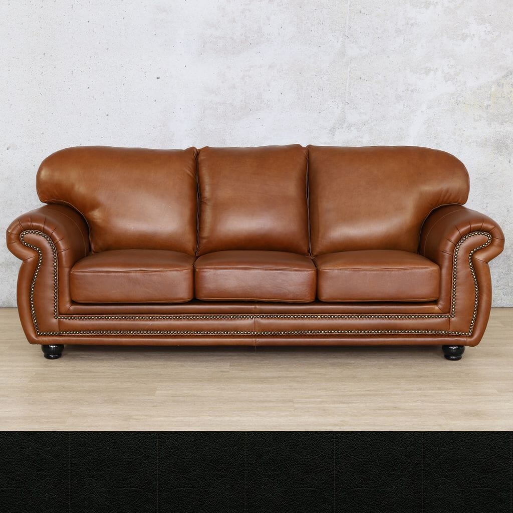 Isilo 3 + 2 + 1 Leather Sofa Suite - Czar Black - Leather Sofa