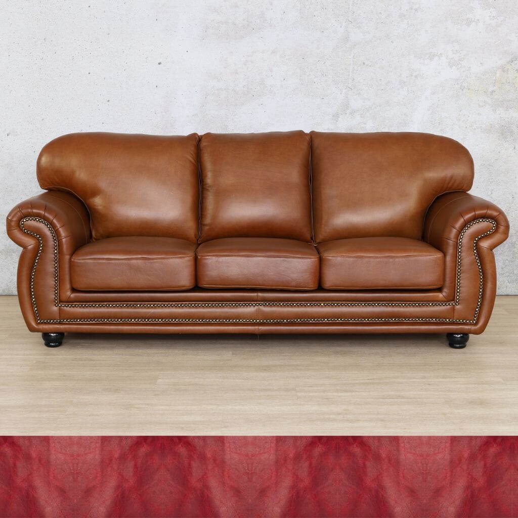 Isilo 3 + 2 + 1 Leather Sofa Suite - Royal Ruby - Leather Sofa