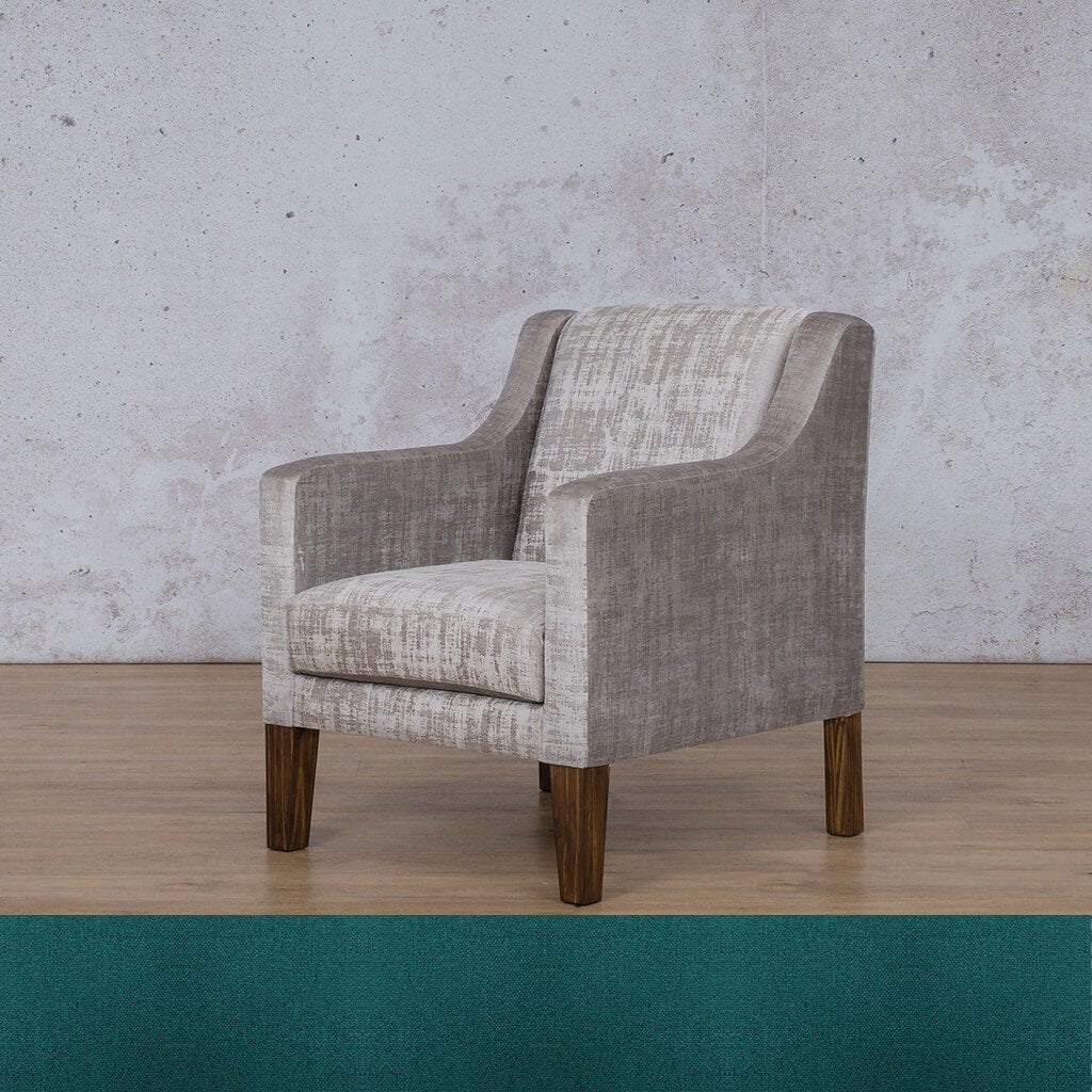 Julia Fabric Armchair - Hazey grey Fabric Armchair Leather Gallery Turquoise