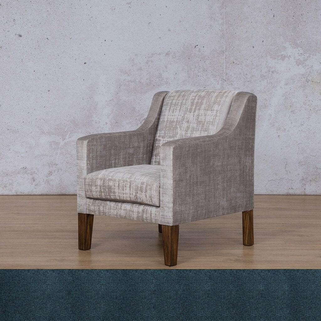 Julia Fabric Armchair - Hazey grey Fabric Armchair Leather Gallery Air Force Blue