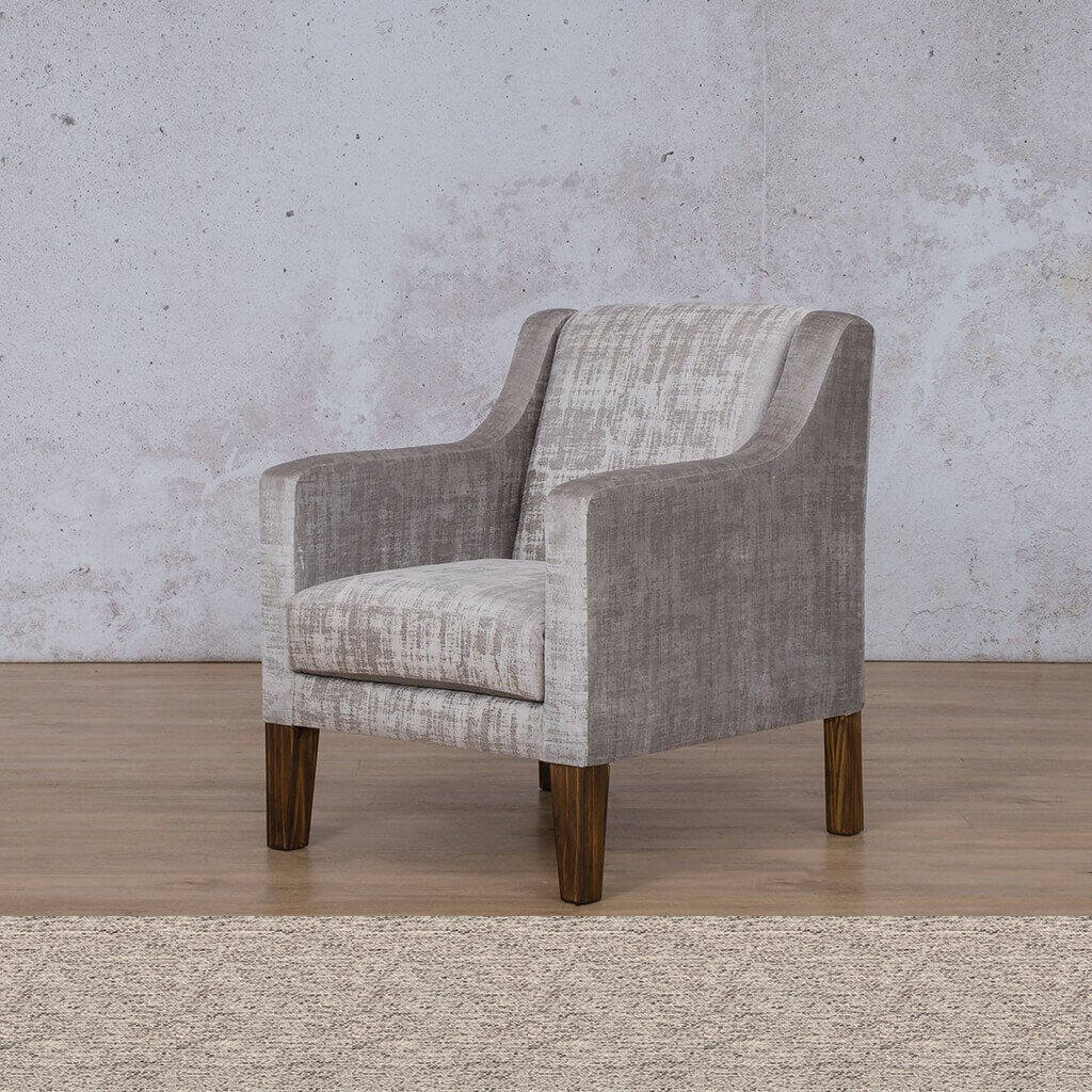Julia Fabric Armchair - Hazey grey Fabric Armchair Leather Gallery Pebble