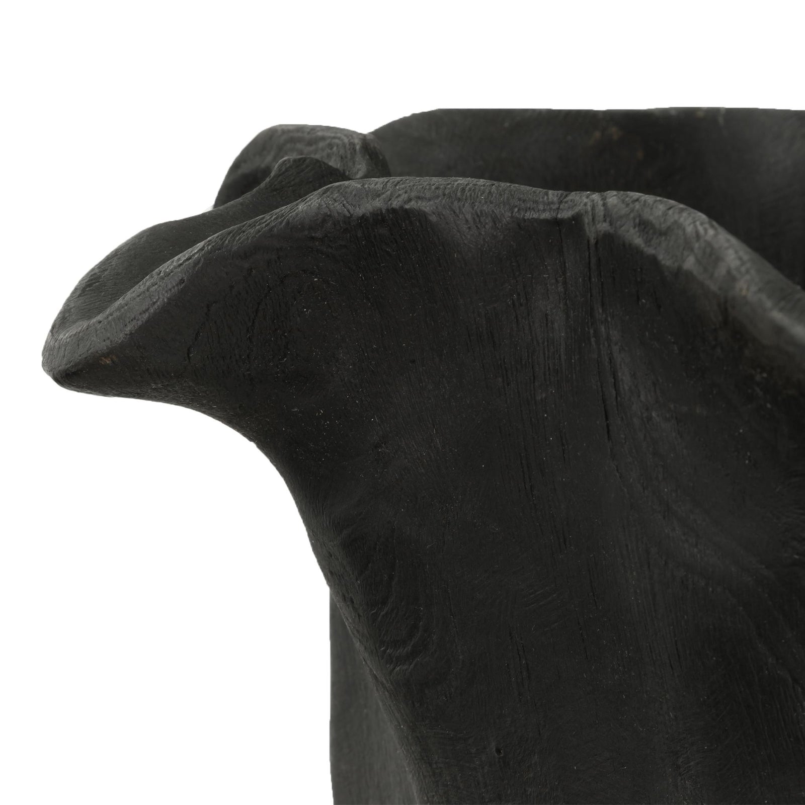 Black Teak Wood Bowl on a white background | Leather Gallery Bowl