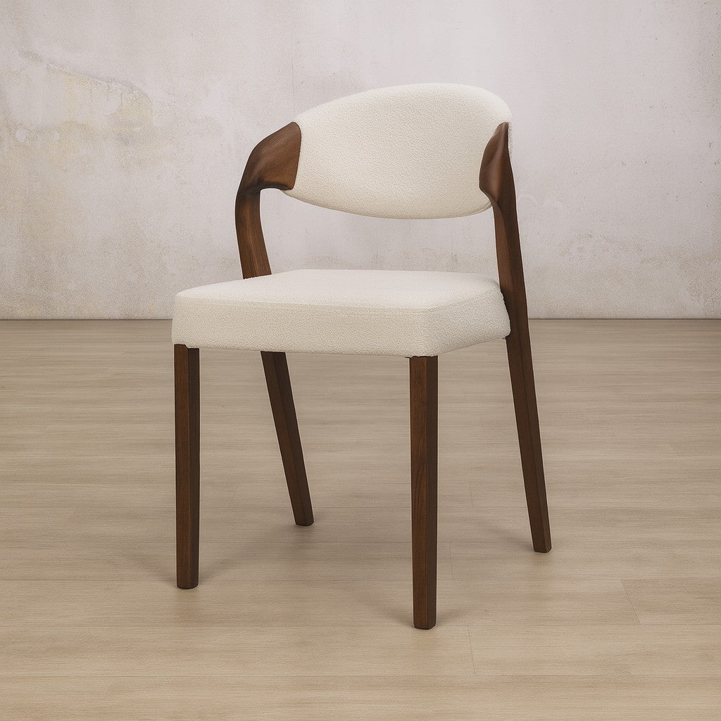 Keanu Fabric Walnut Dining Chair | Leather Gallery