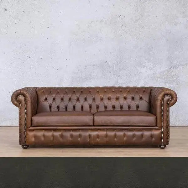 Kingston 3 + 2 + 1 Leather Sofa Suite - Czar Anthracite - Leather Sofa