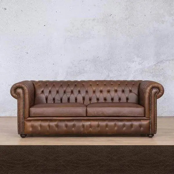 Kingston 3 + 2 + 1 Leather Sofa Suite - Czar Chocolate - Leather Sofa