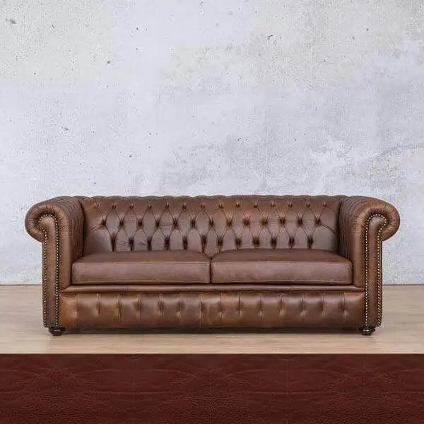 Kingston 3 + 2 + 1 Leather Sofa Suite - Czar Ruby - Leather Sofa