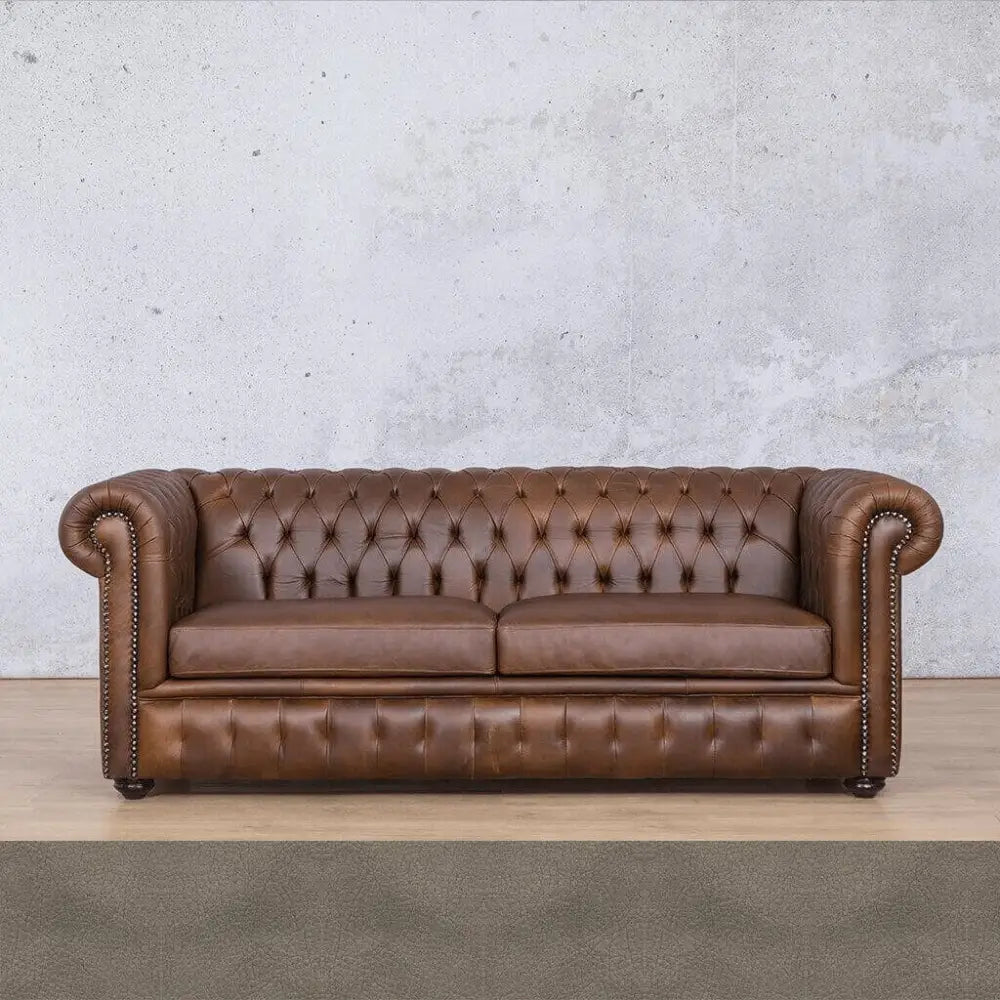 Kingston 3 + 2 + 1 Leather Sofa Suite - Flux Grey - Leather Sofa