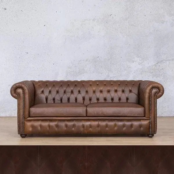 Kingston 3 + 2 + 1 Leather Sofa Suite - Royal Coffee - Leather Sofa