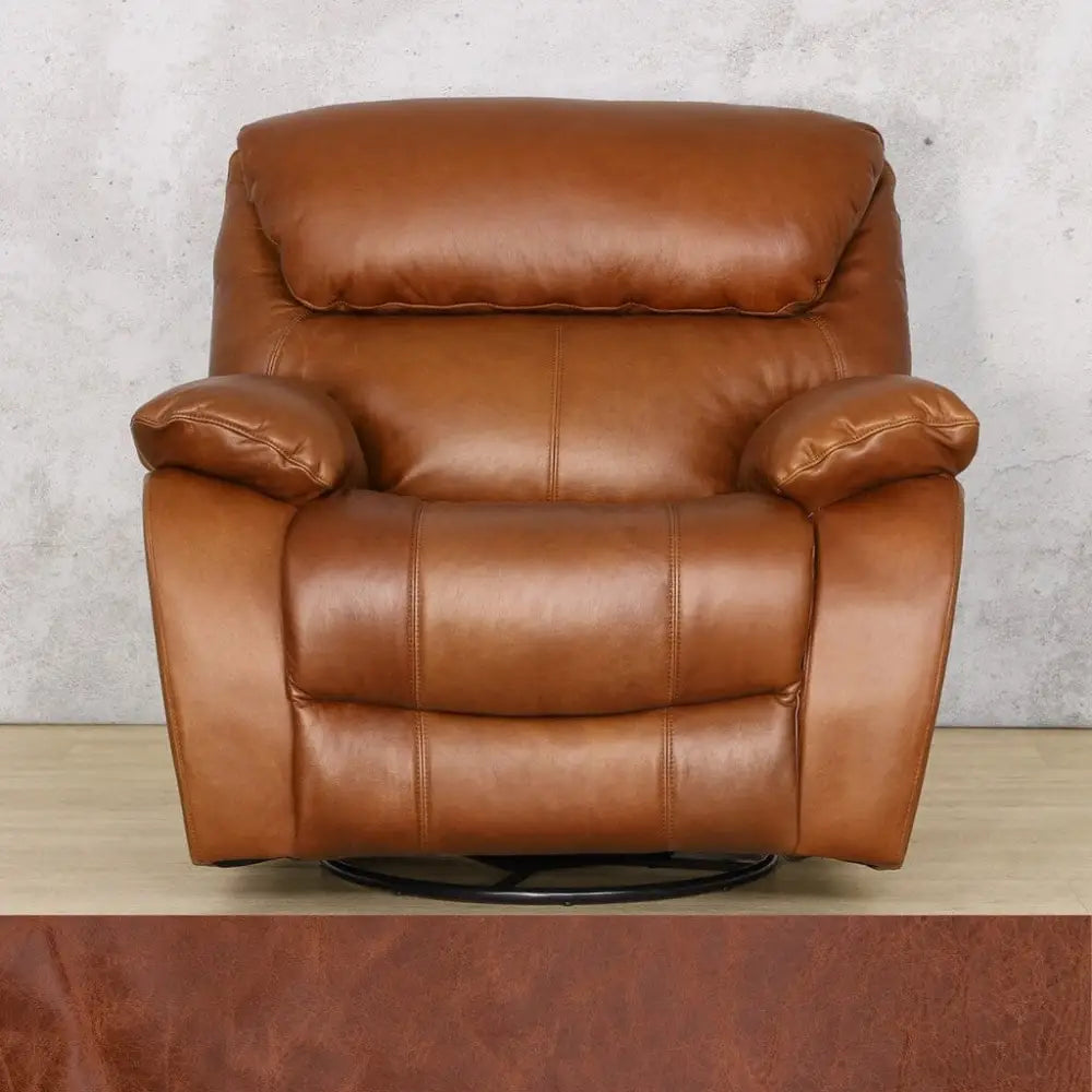 Kuta 1 Seater Leather Recliner Chair - Royal Saddle - Leather Recliner