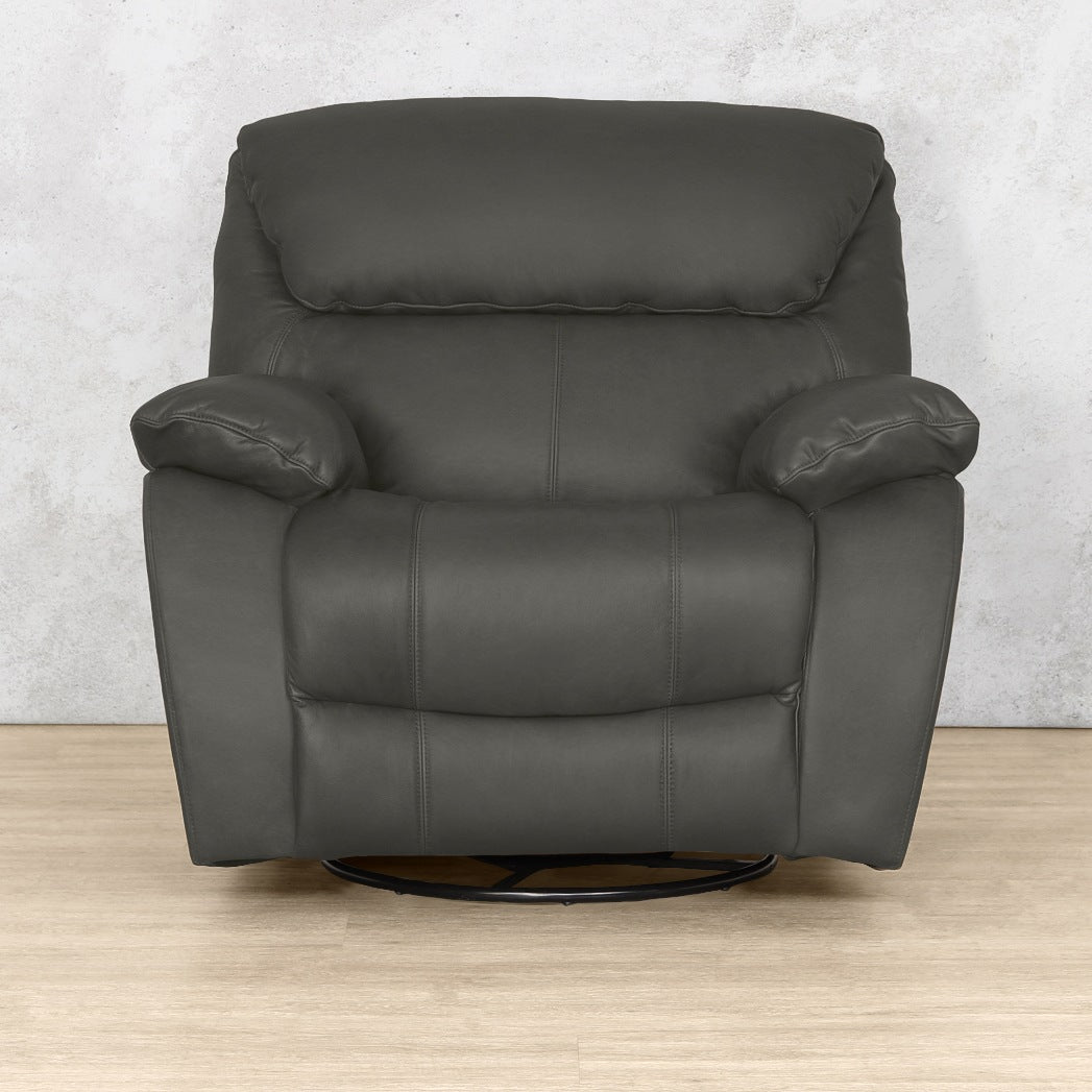 Kuta 1 Seater Leather Recliner Chair - Rocker Czar Anthracite