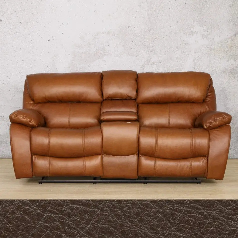 Kuta 2 Seater Home Theatre Leather Recliner - Leather Recliner