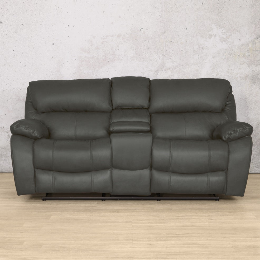 Kuta 2 Seater Home Theatre Leather Recliner Czar Anthracite