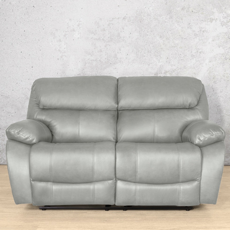 Kuta 2 Seater Leather Recliner Luxe Grey