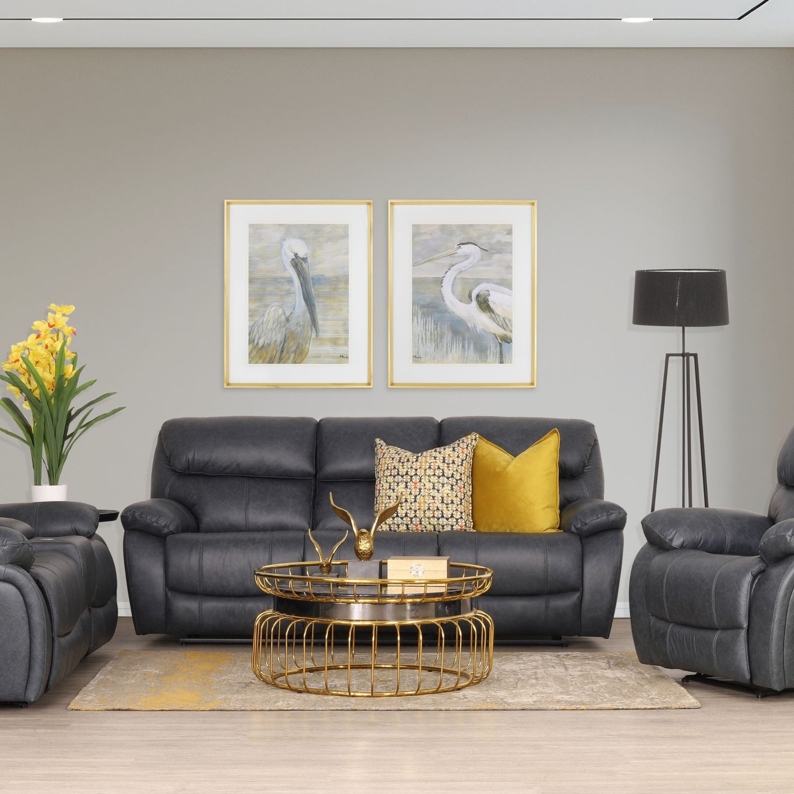 Kuta 3 + 2 + 1 Leather Recliner Home Theatre Suite - Available on Special Order Plan Only - Czar Pecan - Leather