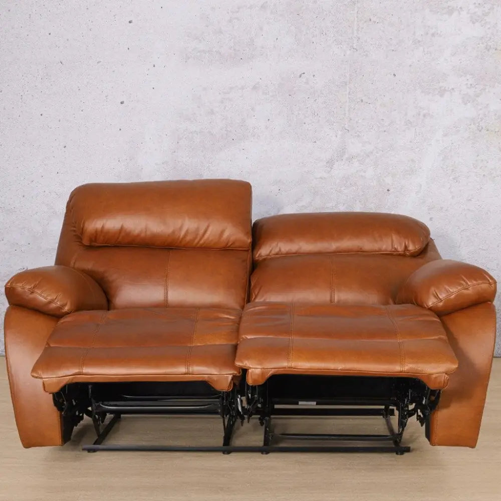 Kuta 2 Seater Leather Recliner - Leather Recliner- czar pecan
