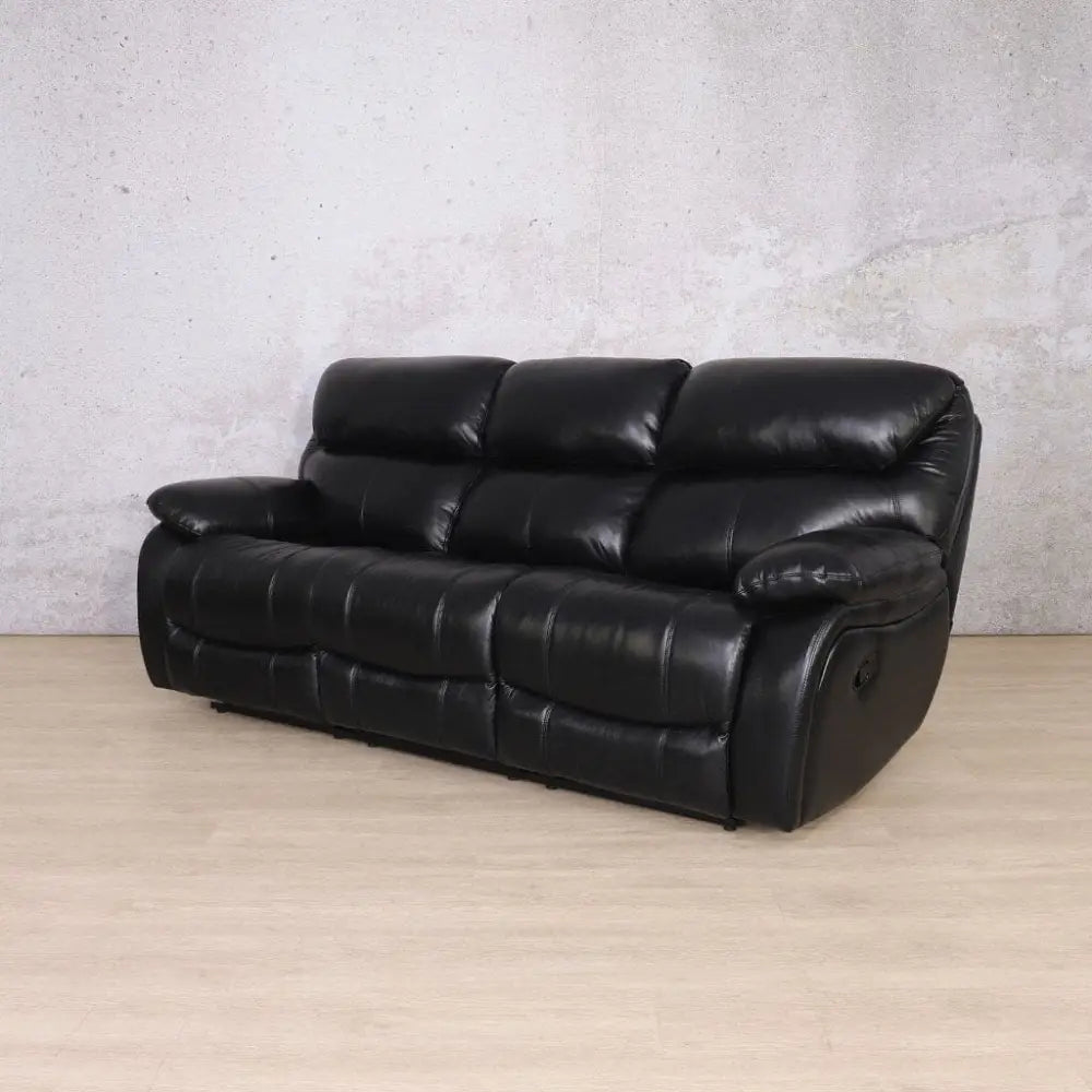 Kuta 3 + 2 + 1 Leather Recliner Home Theatre Suite - Leather Recliner- czar black