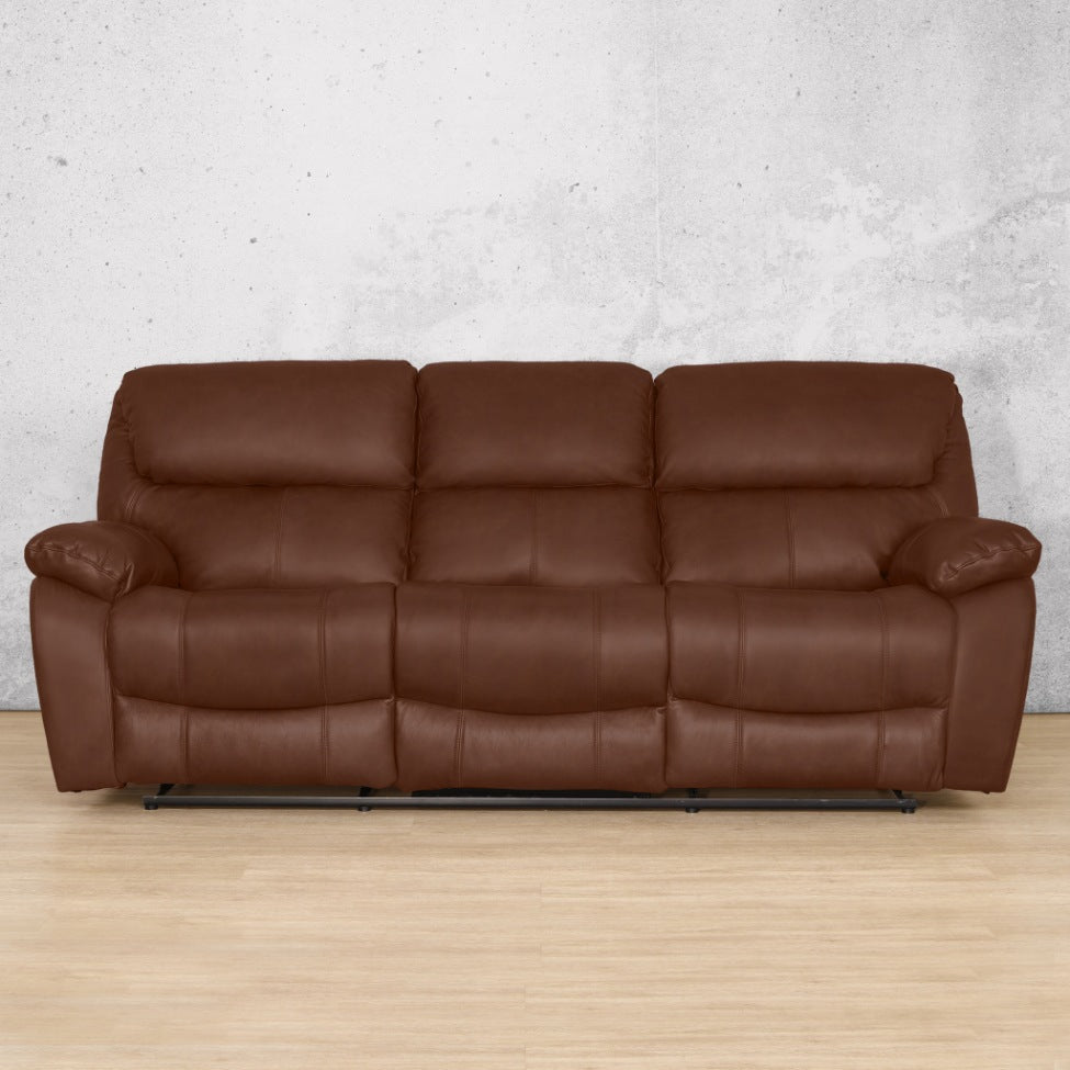 Kuta 3 Seater Leather Recliner Royal Saddle