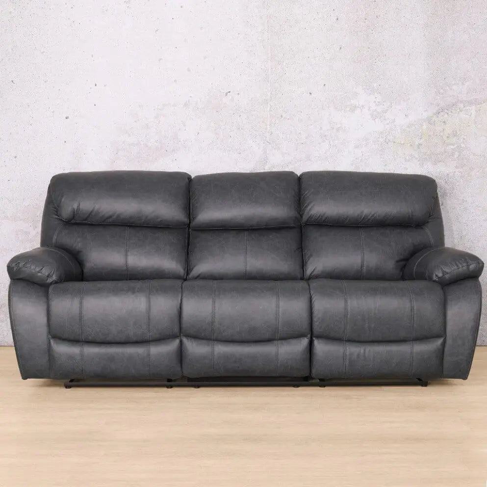 Kuta 3 Seater Leather Recliner - Bedlam Blue Night - Leather Recliner